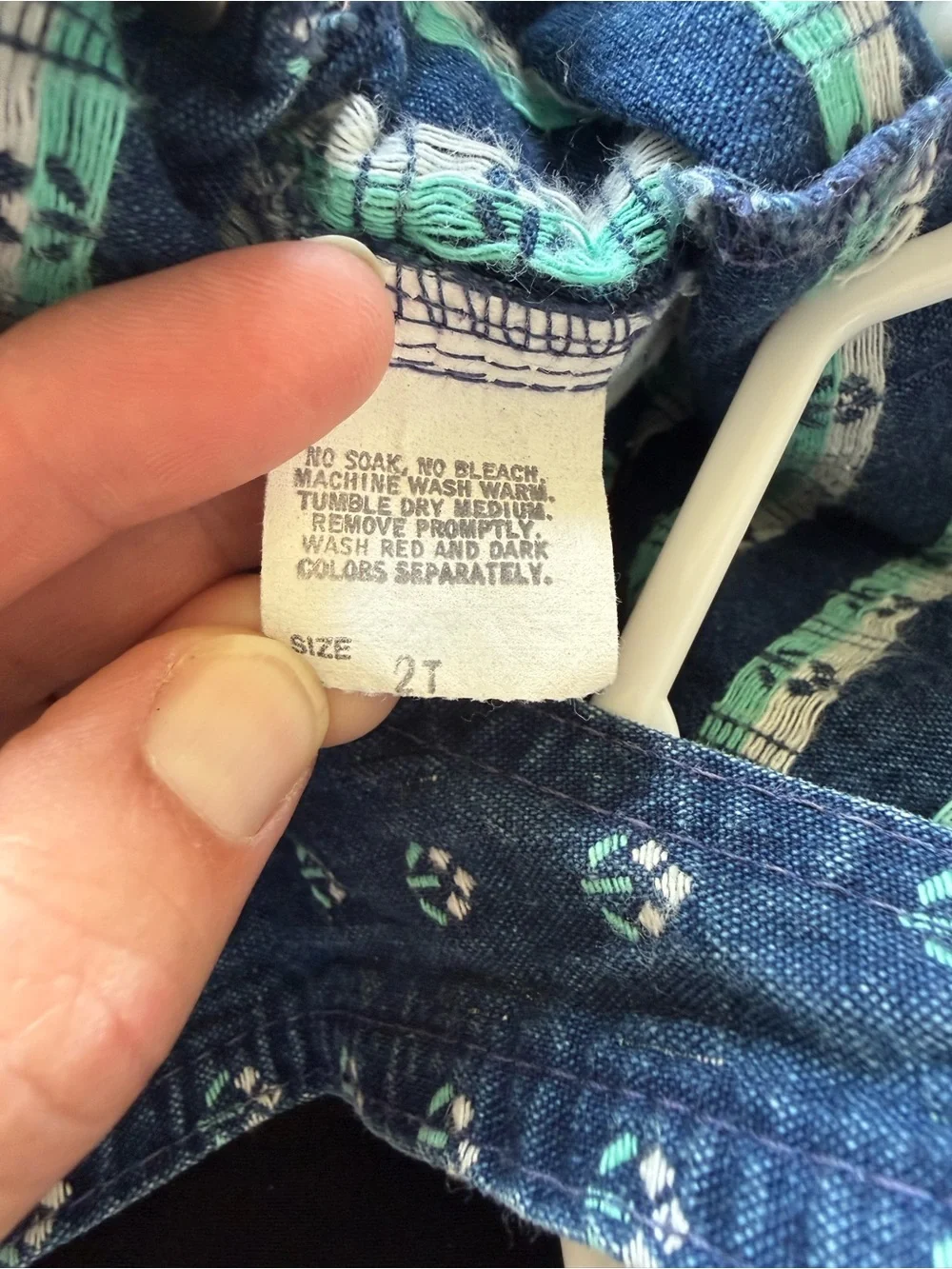 Vintage Oshkosh pinafore floral denim overalls jumper size 2